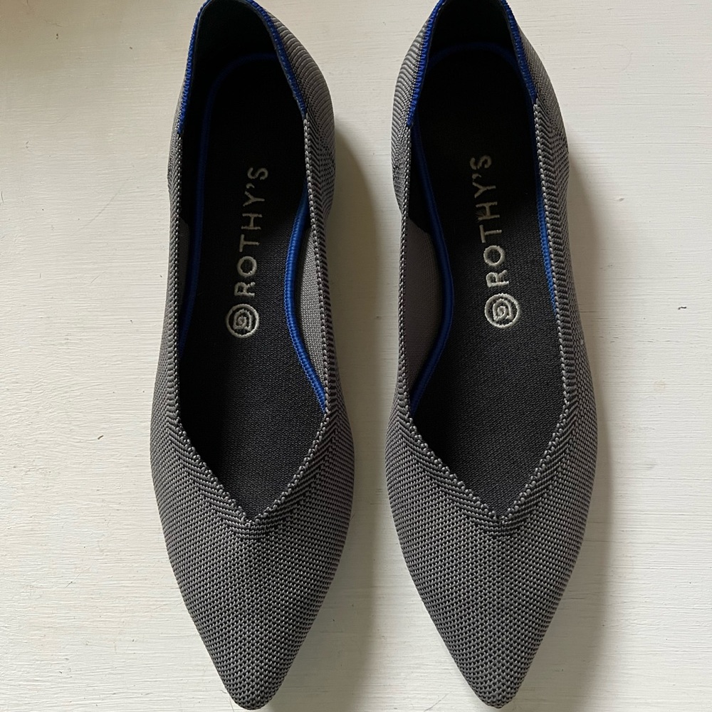 Rothys Cloud Grey Birdseye Points